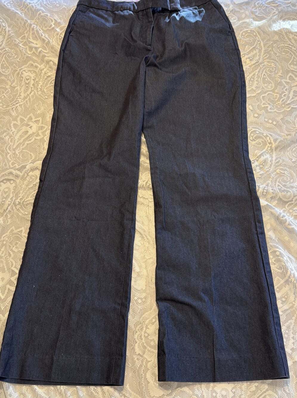 Isaac Mizrahi  Pants Womens Blue Denim Wide Leg Tall 34W/29L Office-Going Out